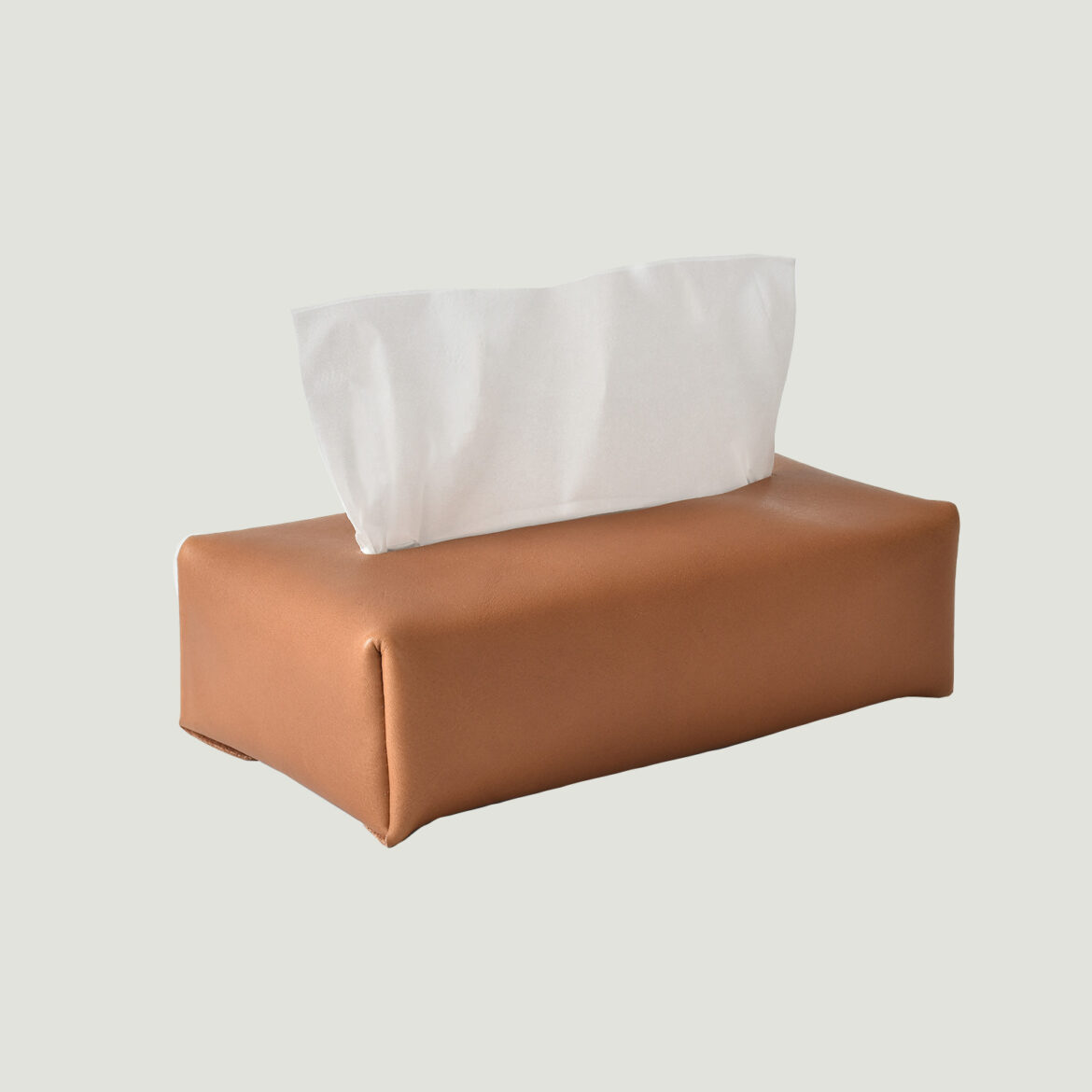 TISSUE COVER oiled leather brown