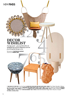 BY TRAY TABLE was introduced in ELLE DECOR INDIA (Dec. Jan 2018 issue).