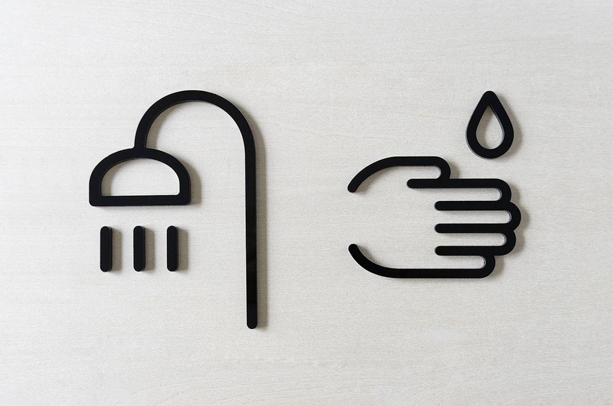 New pictogram signs (SHOWER and WASH HAND) and a new color (gray) are added to SIGN series.