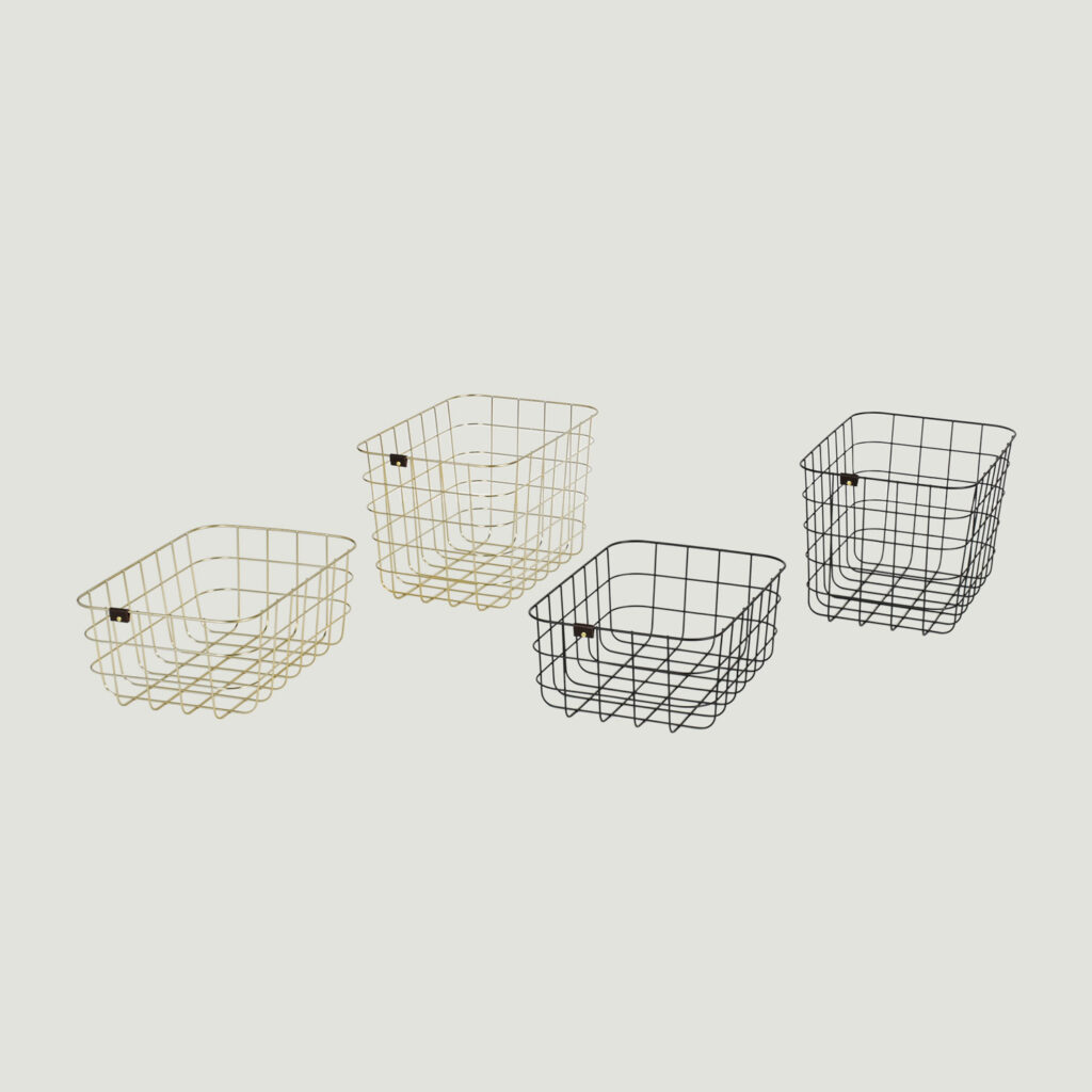 WIRE BASKET 2 size (S, M), 2 color (gold, black)