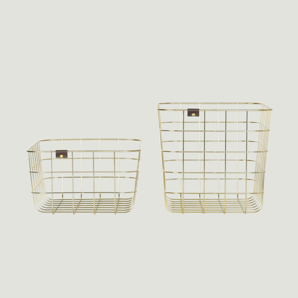 WIRE BASKET (gold) 2size