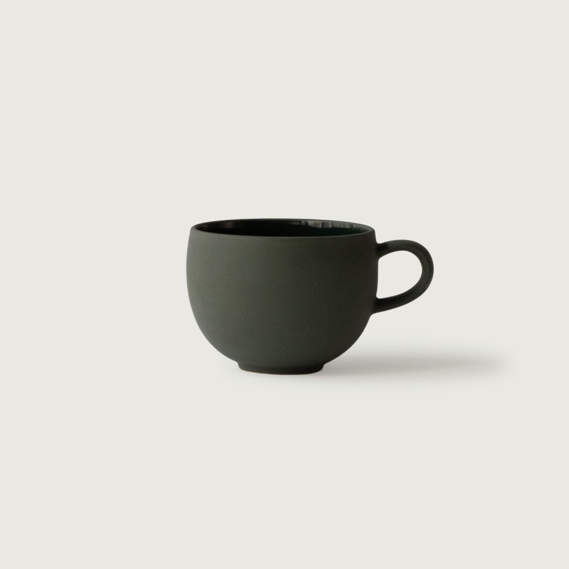 STONEWARE ROUND MUG L deep green