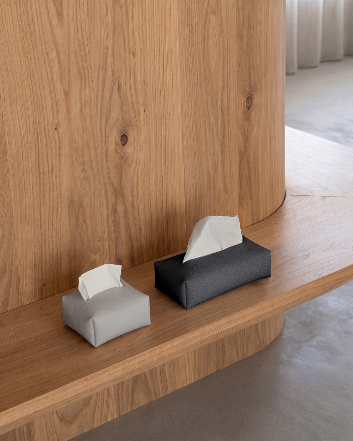 lifestyle TISSUE COVER fog half gray and charcoal